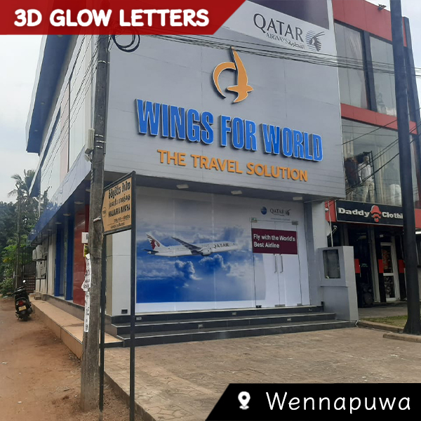 3D Glow Letters; 3D and Creative Signages; Nameboard; Trans Interior & Signage; Akuru; Creative Signages; Emboss Letters; Letters with Light; Advertising; 3D Letters; Indoor 3D Letters; Shadow Letters